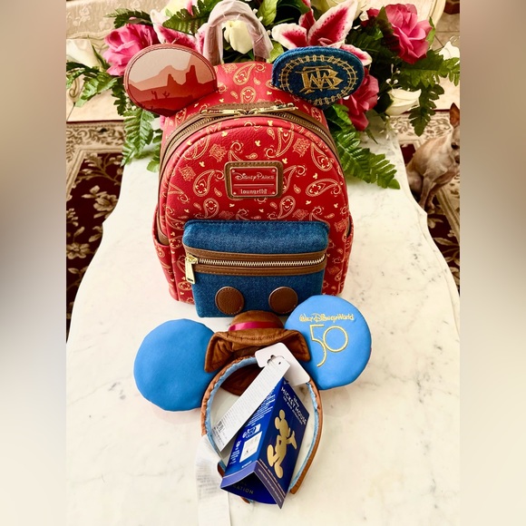 Disney Big Thunder Mountain 50th Anniversary Loungefly Backpack and Ears. - Picture 7 of 11